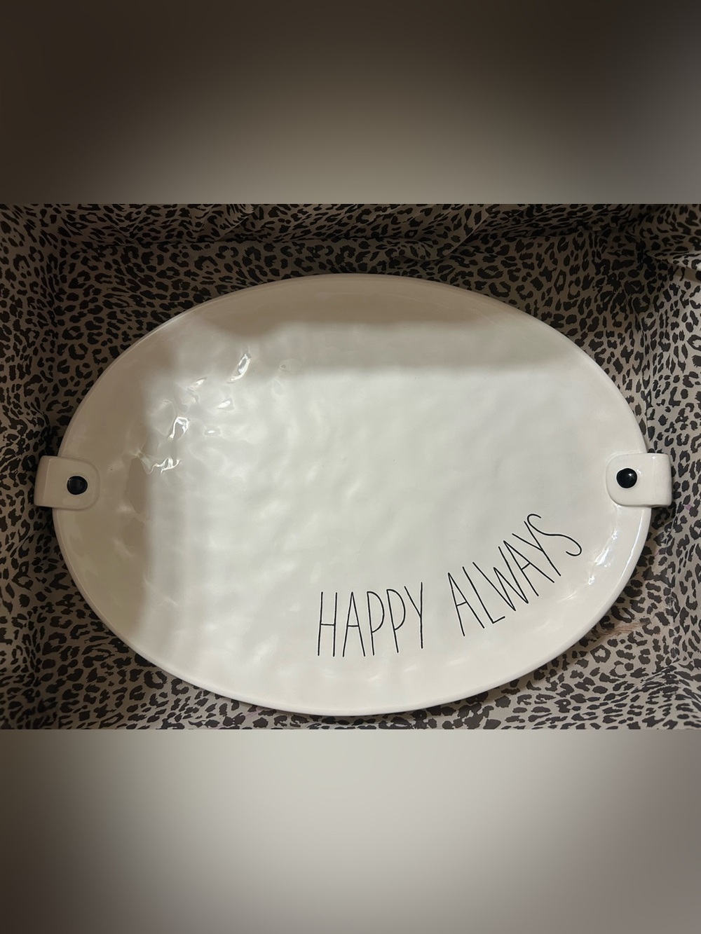 Rae Dunn Ceramic “Happy Always” Oval Serving Platter